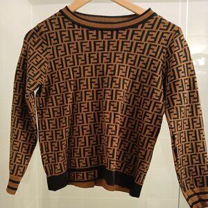 Fendi Monogram Crewneck Knit Top